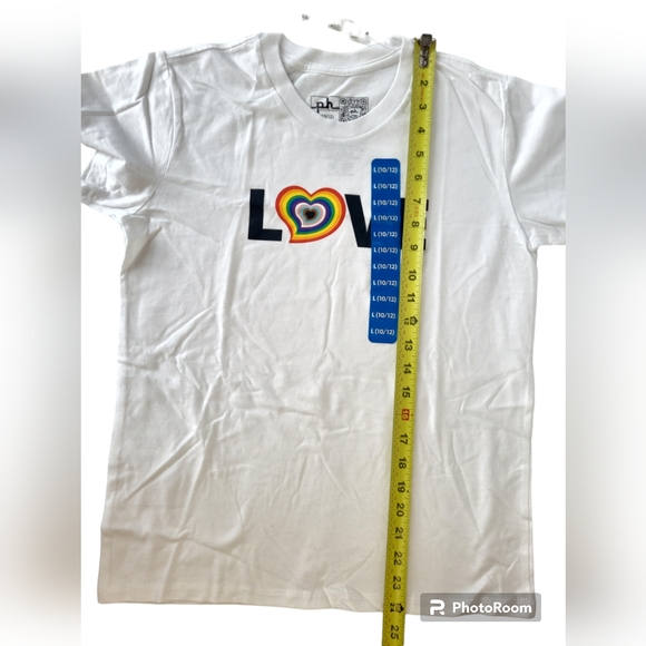 The Phluid Project T-Shirt Large(10/12) White Kids Unisex Short Sleeve Love Crew - Picture 7 of 7